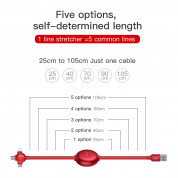 Baseus Little Octopus 3in1 Cable MicroUSB, USB-C and Lightning Connectors (red) 1