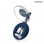 Vonmahlen Allroundo MFi V2 All-In-One Charging Cable - качествен USB кабел с Lightning, microUSB и 2xUSB-C конектори (син) 1