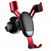 Baseus Mini Gravity Car Vent Mount - поставка за радиатора на кола за смартфони с дисплеи до 6 инча (червена) 1