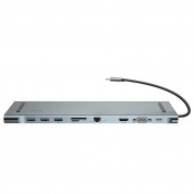 Baseus Enjoyment Series USB-C Notebook Hub (CATSX-F0G) - мултифункционален хъб за свързване на допълнителна периферия за Macbook и USB-C устройства (сив)