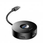 Baseus USB-A Round Box Hub Adapter - 4-портов USB хъб за компютри и лаптопи (15 см) (черен) 3