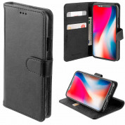 4smarts Premium Wallet Case URBAN - кожен калъф с поставка и отделение за кр. карта за iPhone XR (черен) 2