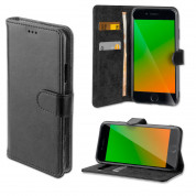 4smarts Premium Wallet Case URBAN - кожен калъф с поставка и отделение за кр. карта за iPhone 8, iPhone 7, iPhone 6 (черен-черен)