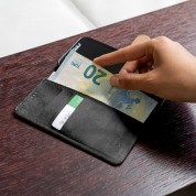 4smarts Premium Wallet Case URBAN - кожен калъф с поставка и отделение за кр. карта за iPhone 8, iPhone 7, iPhone 6 (черен-черен) 5