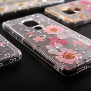 4smarts Soft Cover Glamour Bouquet - силиконов (TPU) калъф с цветя за Huawei Mate 20 (прозрачен-розов) 1