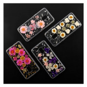 4smarts Soft Cover Glamour Bouquet - силиконов (TPU) калъф с цветя за Samsung Galaxy A8 (2018) (виолетов)