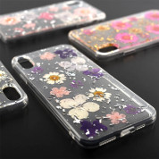 4smarts Soft Cover Glamour Bouquet - силиконов (TPU) калъф с цветя за iPhone XS, iPhone X (прозрачен-розов) 1