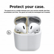 Elago AirPods Dust Guard - комплект метални предпазители против прах за Apple AirPods (златист-мат) 4