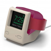 Elago W4 Watch Stand - силиконова винтидж поставка в стила на Apple iMac (1998) за Apple Watch (розова)
