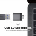 Elago USB-C Male to USB-A 3.0 Female Adapter - алуминиев USB адаптер за MacBook и устройства с USB-C порт (тъмносив) (2 броя) 2