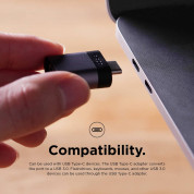 Elago USB-C Male to USB-A 3.0 Female Adapter - алуминиев USB адаптер за MacBook и устройства с USB-C порт (тъмносив) (2 броя) 5