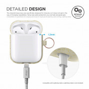 Elago Airpods Silicone Hang Case - силиконов калъф с карабинер за Apple Airpods (златист-фосфоресцираш) 3