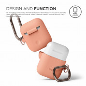 Elago Airpods Silicone Hang Case - силиконов калъф с карабинер за Apple Airpods (оранжев) 2