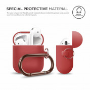 Elago Airpods Silicone Hang Case - силиконов калъф с карабинер за Apple Airpods (червен) 5