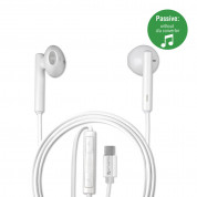 4smarts In-Ear USB-C Stereo Headset Harmony 1.1m Passive - слушалки с USB-C кабел, управление на звука и микрофон (бял)
