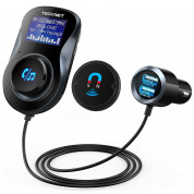 TeckNet F10039 Bluetooth FM Transmitter - блутут FM трансмитер с поставка и зарядно за кола за мобилни устройства (черен)