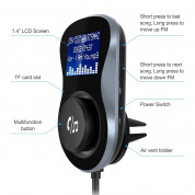 TeckNet F10039 Bluetooth FM Transmitter - блутут FM трансмитер с поставка и зарядно за кола за мобилни устройства (черен) 3
