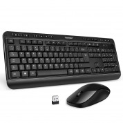 Tecknet Keyboard and Mouse Set Office Slim X300 V3  - комплект устойчива на течности клавиатура и безжична мишка за офиса (черен)