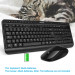 Tecknet Keyboard and Mouse Set Office Slim X300 V3  - комплект устойчива на течности клавиатура и безжична мишка за офиса (черен) 2