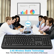 Tecknet Keyboard and Mouse Set Office Slim X300 V3  - комплект устойчива на течности клавиатура и безжична мишка за офиса (черен) 4