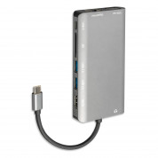 4smarts 8in1 4K USB-C Hub - мултифункционален хъб с Ethernet, HDMI, VGA, USB-C, USB 3.0 и четец за карти за MacBook (тъмносив) 2