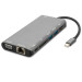 4smarts 8in1 4K USB-C Hub - мултифункционален хъб с Ethernet, HDMI, VGA, USB-C, USB 3.0 и четец за карти за MacBook (тъмносив) 2
