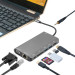 4smarts 8in1 4K USB-C Hub - мултифункционален хъб с Ethernet, HDMI, VGA, USB-C, USB 3.0 и четец за карти за MacBook (тъмносив) 1