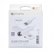 4smarts USB-A to 4x USB-A Charging & Data Hub Airforce One - 4-портов USB хъб за компютри и лаптопи (бял) 2
