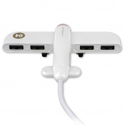 4smarts USB-A to 4x USB-A Charging & Data Hub Airforce One - 4-портов USB хъб за компютри и лаптопи (бял)