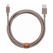 Native Union Belt Cable XL Lightning - здрав плетен кабел за устройства с Lightning порт (кафяв) (300 см)