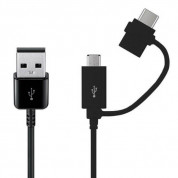 Samsung USB Combo Cable EP-DG930 - оригинален кабел с MicroUSB и USB-C конектори (черен) (bulk)