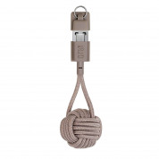 Native Union Key USB-C Cable - здрав плетен кабел, тип ключодържател с USB-C конектор за устройства с USB-C порт (кафяв)