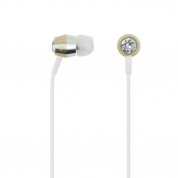 Kate Spade New York EarBuds - луксозни слушалки с кристали и микрофон за мобилни устройства (бял) 1