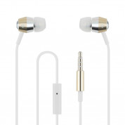 Kate Spade New York EarBuds - луксозни слушалки с кристали и микрофон за мобилни устройства (бял)