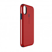 Speck CandyShell Grip Case - хибриден кейс с висока степен на защита за iPhone XS, iPhone X (червен-черен)