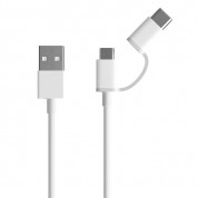 Xiaomi 2-in-1 USB Cable Micro USB to USB-C - универсален кабел с MicroUSB и USB-C конектори (бял)  1