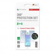 4smarts 360° Protection Set - тънък силиконов кейс и стъклено защитно покритие за дисплея на Huawei P Smart (2019) (прозрачен) 2