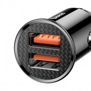 Baseus Dual USB QC 3.0 Car Charger 30W (CCALL-YD01) - зарядно за кола с два USB-A изхода и технология за бързо зареждане (черен) 1