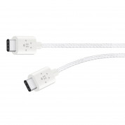 Belkin USB-IF Certified MIXIT Metallic USB-C to USB-C - кабел USB-C към USB-C (15 см.) (бял)