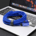 Baseus Artistic Striped USB-C Cable - кабел с въжена оплетка за устройства с USB-C порт (син) (5 метра) 2