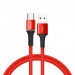 Baseus Halo USB-C Cable - кабел с въжена оплетка за устройства с USB-C порт (50 см) (червен) 1