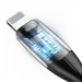 Baseus Horizontal Data Cable - Lightning USB кабел за iPhone, iPad и iPod с Lightning порт (50 см) (черен) 3
