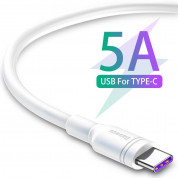 Baseus Double Ring Quick Charge USB-C Cable - бърз USB-C кабел (5A) за устройства с USB-C порт (200 см) (бял) 1