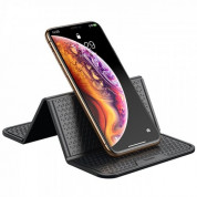 Baseus Folding Bracket Antiskid Pad - сгъваема лепяща се силиконова поставка за табло и гладки повърхности за мобилни телефони (черен)