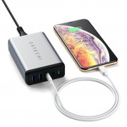 Satechi 75W Dual USB-C Multiport Travel Charger - захранване с два USB-C изхода (60W + 18W) и 2 x USB изхода за мобилни телефони, таблети и MacBook (сив) 3