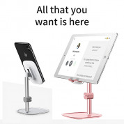 Baseus Literary Youth Desktop Bracket - елегантна поставка за бюро и гладки повърхности за смартфони и таблети (розово злато) 2