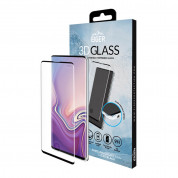 Eiger 3D Glass Case Friendly Curved Tempered Glass - калено стъклено защитно покритие с извити ръбове за целия дисплей на Samsung Galaxy S10 Plus (черен-прозрачен) 2