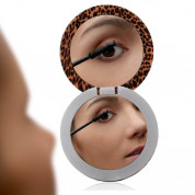 Hyper Leopard Pearl Mini Make-Up Mirror And Power Bank 1600mAh - джобна външна батерия с огледало и LED светлина (леопард) 2
