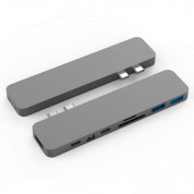 HyperDrive Pro 8-in-2 USB-C Hub - мултифункционален хъб за свързване на допълнителна периферия за MacBook (тъмносив)