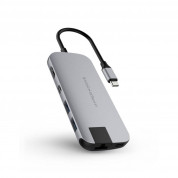 HyperDrive Slim 8-in-1 USB-C Hub - мултифункционален хъб за свързване на допълнителна периферия за MacBook Pro и устройства с USB-C (тъмносив)